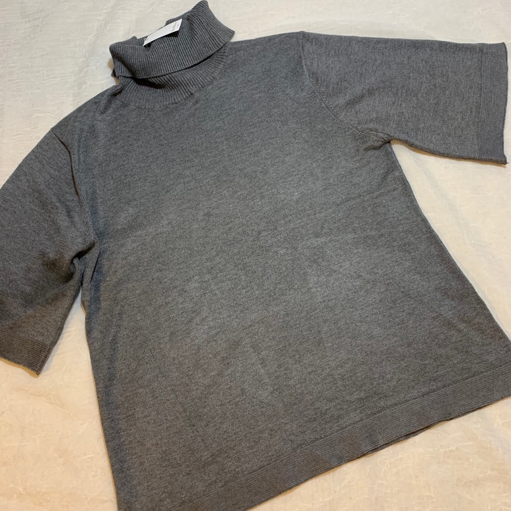 Vila Milano ribbed turtleneck, open knit sweater